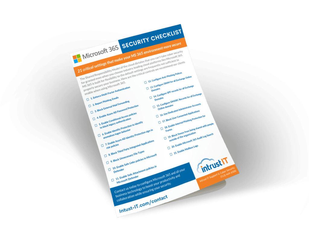 Intrust Microsoft 365 Security Checklist promo wide